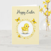 かわいい春の孵化カード カード (黄色い花)