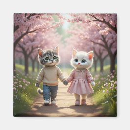 かわいい春の猫マグネット | トム＆ルナ 桜 マグネット