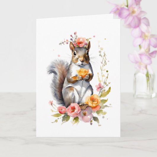 かわいい春の花のシール付きカード カード (蘭)