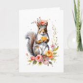 かわいい春の花のシール付きグリーティングカード カード (正面)