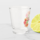 かわいい春の花の水彩カスタム ショットグラス (左)