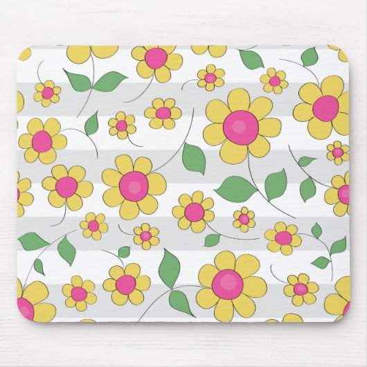 かわいい春の花キッズスケッチ マウスパッド (正面)