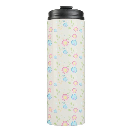 かわいい春の花デザイン タンブラー (正面)