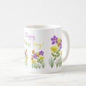 かわいい春の花ハッピーマザーズデイマグ コーヒーマグカップ (正面右)