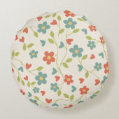 かわいい春の花丸い枕 ラウンドクッション (裏面)