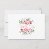 かわいい春の花飾り サンキューカード (正面)
