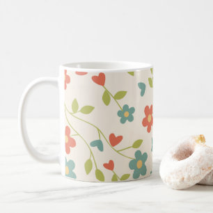 かわいい春の花- コーヒーマグカップ