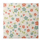 かわいい春の花- タイル (正面)