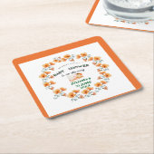 かわいい春の赤ちゃんシャワー スクエアペーパーコースター (アングル)