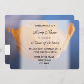 かわいい春の野生の黄色いポピー花パーティー 招待状 (正面/裏面)