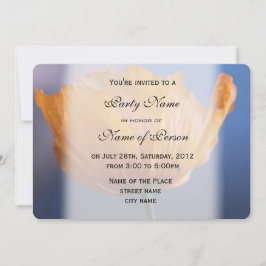 かわいい春の野生の黄色のポピー花パーティー 招待状