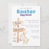 かわいい春イースターエッグ狩り 招待状 (正面)