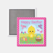 かわいい春イースターシック&チョコレートエッグイースター マグネット (正面/裏面)