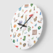 かわいい春イースターバニークロック ラージ壁時計 (傾斜)