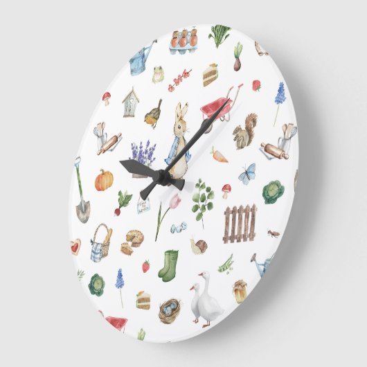 かわいい春イースターバニークロック ラージ壁時計 (傾斜)