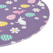 かわいい春イースターバニーフローラルパターンエッグ狩り カッティングボード (角)