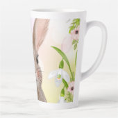 かわいい春ウォーターカラーバニーラビットラテマグ カフェラテマグ (右)