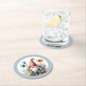 かわいい春ガーデンパーティー格言 ラウンドペーパーコースター (インサイチュ)