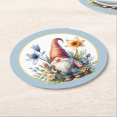 かわいい春ガーデンパーティー格言 ラウンドペーパーコースター (アングル)