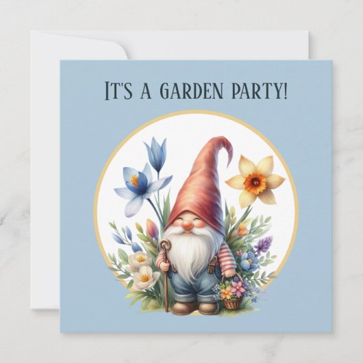 かわいい春ガーデンパーティー格言 招待状 (正面)