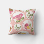 かわいい春ソング鳥のパターン クッション (裏面)