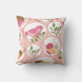 かわいい春ソング鳥のパターン クッション (正面)