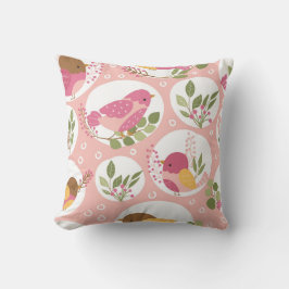 かわいい春ソング鳥のパターン クッション