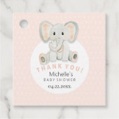 かわいい春ゾウ水彩イラストレーション フェイバータグ (正面)