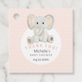 かわいい春ゾウ水彩イラストレーション フェイバータグ