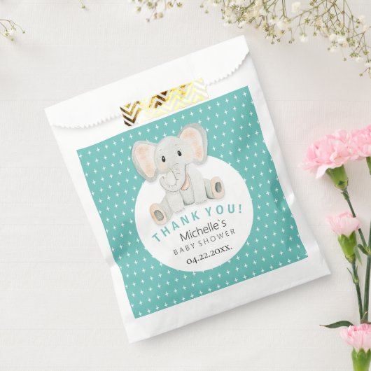 かわいい春ゾウ水彩イラストレーション フェイバーバッグ (封をした状態)