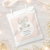 かわいい春ゾウ水彩イラストレーション フェイバーバッグ (クリップ留めされた状態)