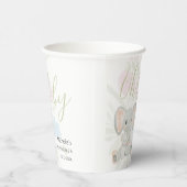 かわいい春ゾウ水彩イラストレーション 紙コップ (右)