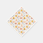かわいい春チックスとフローラルパターン スタンダードカクテルナプキン (角)