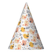 かわいい春チックスとフローラルパターン パーティーハット (左)