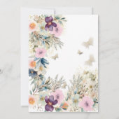 かわいい春バタフライボホフローラスウィート16 招待状 (裏面)