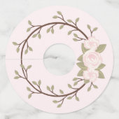 かわいい春パープルフローラリースパーティー ワイングラスタグ (裏面)