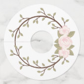 かわいい春ピンクフローラリースパーティー ワイングラスタグ (正面)