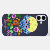 かわいい春フクロウ&名前をカスタムする Case-Mate iPhoneケース (裏面 (横))