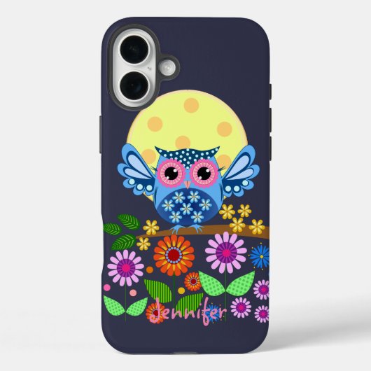 かわいい春フクロウ&名前をカスタムする Case-Mate iPhoneケース (裏面)