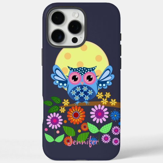 かわいい春フクロウ&名前をカスタムする Case-Mate iPhoneケース (裏面)