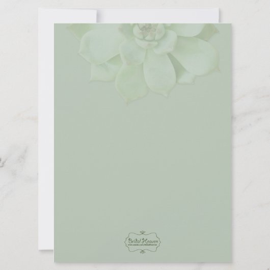 かわいい春結婚多肉食の旅程の囲い 招待状 (裏面)