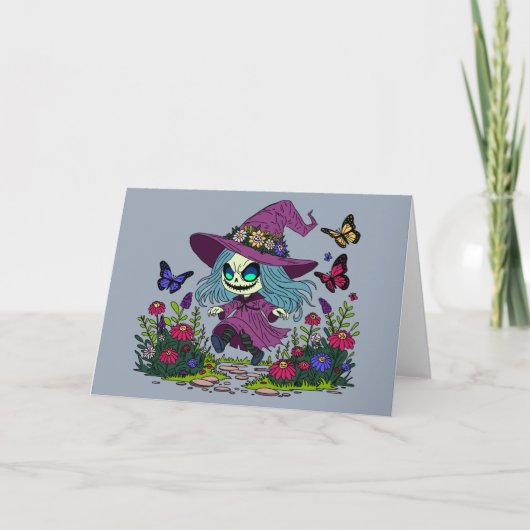 かわいい春魔女 カード (正面)