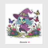 かわいい春魔女 シール (シート)