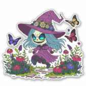 かわいい春魔女 シール (正面)