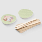かわいい春/イースターのうさぎと卵 ハンドファン (組立なし)