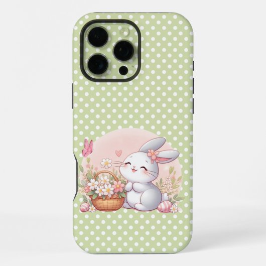 かわいい春・イースターのうさぎと卵 iPhoneケース (裏面)
