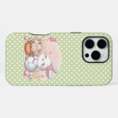 かわいい春・イースターのうさぎと卵 iPhoneケース (裏面横)