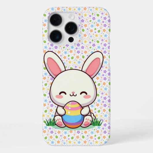 かわいい春/イースターのうさぎと卵 iPhoneケース (裏面)