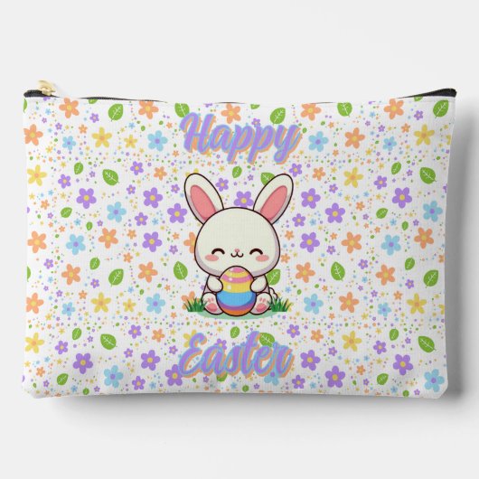 かわいい春/イースターバニーと卵 アクセサリーポーチ (正面)