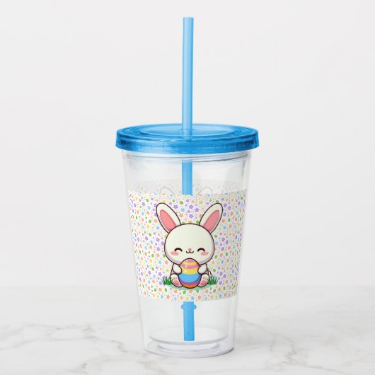 かわいい春/イースターバニーと卵 アクリルタンブラー (正面)